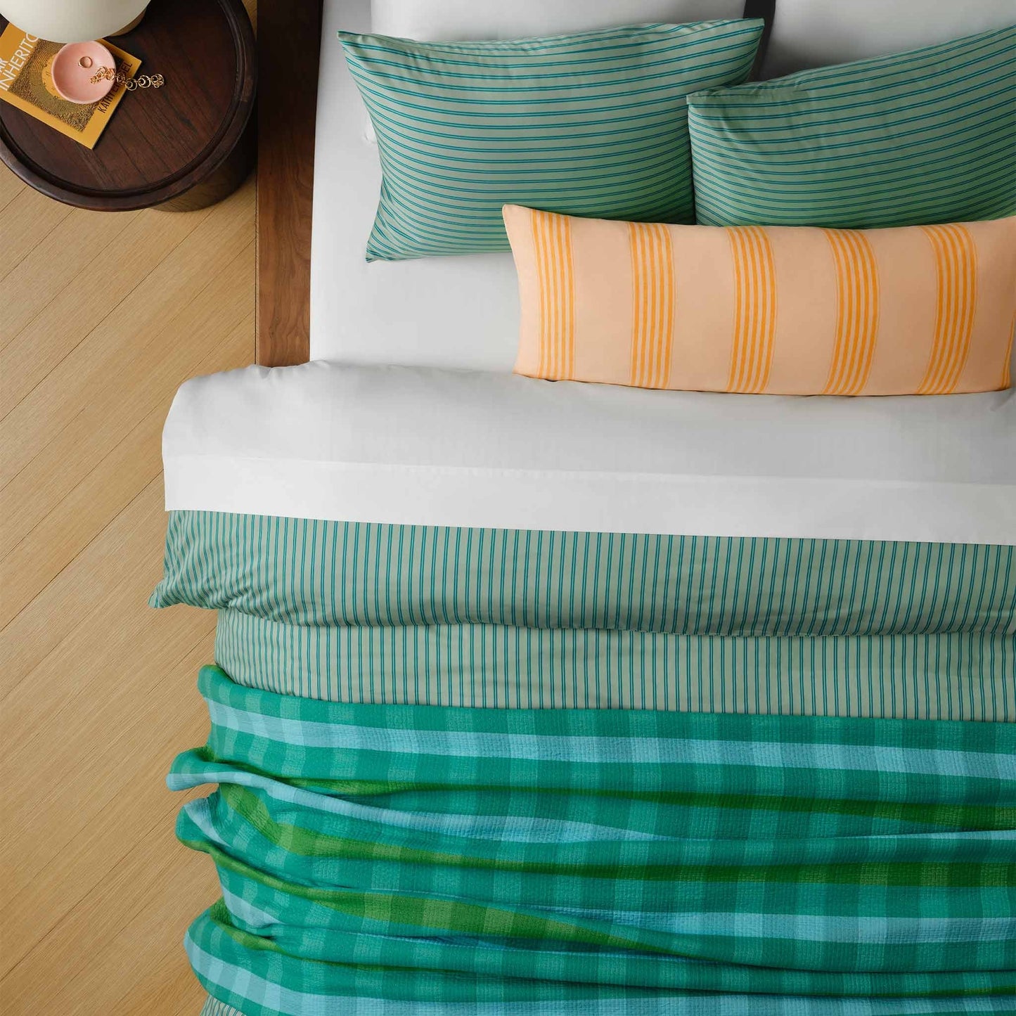 Sunwashed Check Bed Blanket